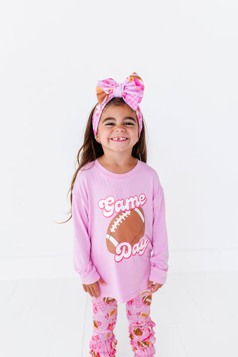 On Game Days We Wear Pink Graphic Tee & Leggings Outfit Set - Kiki + Lulu