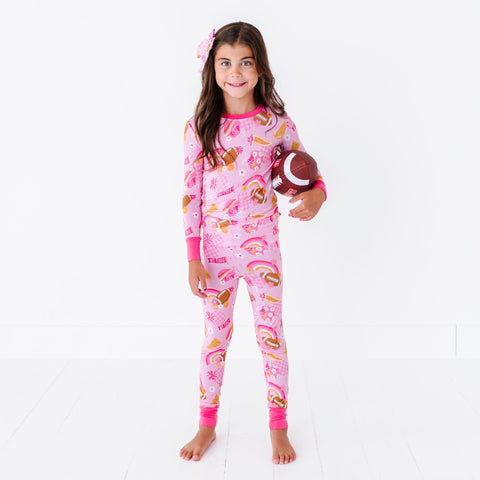 On Game Days We Wear Pink Kids Bamboo Pajamas - Kiki + Lulu