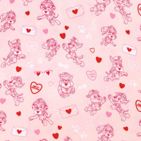 Paw Patrol Valentines Day Pink Kids Bamboo Pajamas - Bellabu Bear