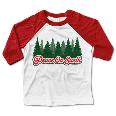 Peace On Earth Baseball Tee Shirt - Rivet Apparel Co.