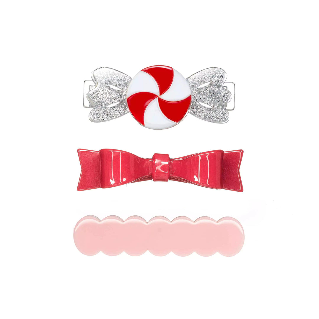 Acrylic Alligator Hair Clips Peppermint and Bows