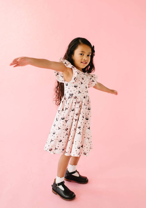 Pink Cauldron Halloween Dress - Ollie Jay