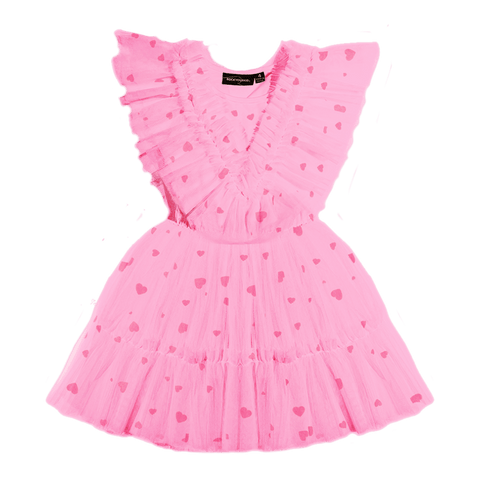 Pink Heart Tulle Party Dress - Rock Your Baby