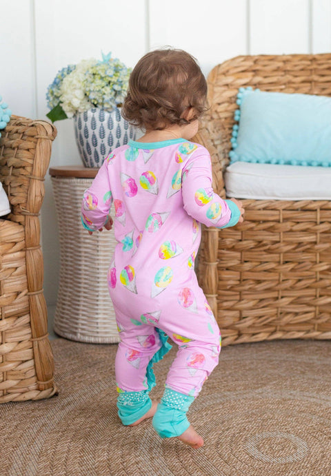 Pink Snowcones Zipper Pajama - Sweet Bay Clothing