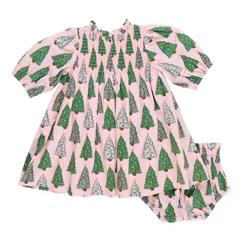 Pink Trees Baby Girls Stevie Dress Set - Pink Chicken