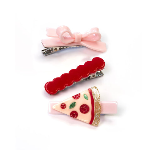 Pizza Hair Clips Set - Lilies & Roses NY