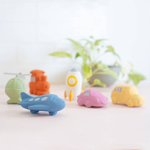 Plane - Natural Organic Rubber Teether, Rattle & Bath Toy - Tikiri Toys