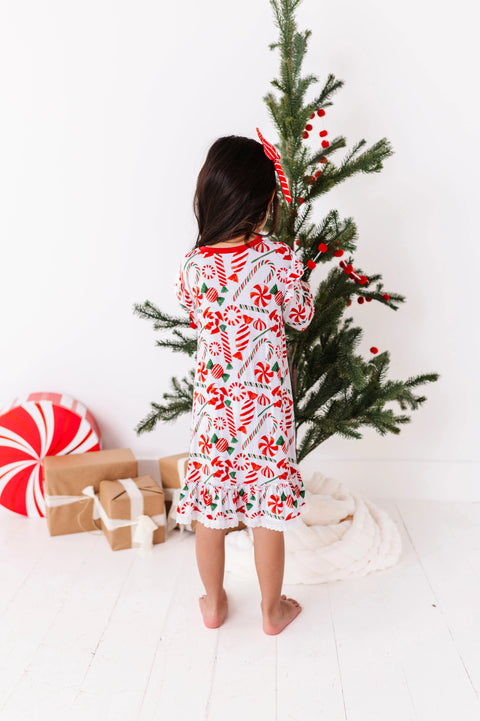 Pretty In Peppermint Girl's Nightgown - Kiki + Lulu