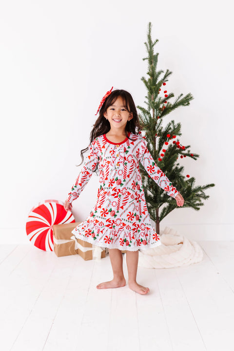 Pretty In Peppermint Girl's Nightgown - Kiki + Lulu