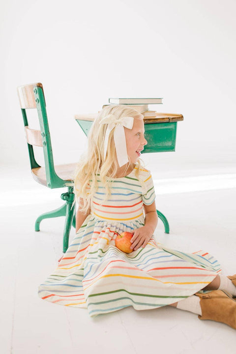 Primary Stripe Twirl Dress - Ollie Jay