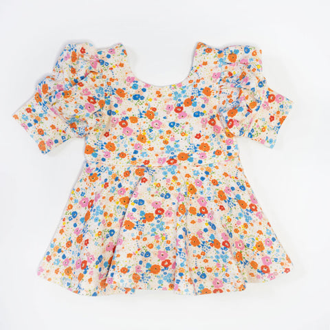 Puff Skirted Leotard in Summer Blooms - Ollie Jay