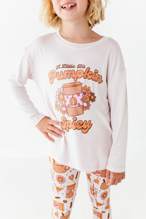 Pumpkin Spice Graphic Tee & Leggings Outfit Set - Kiki + Lulu