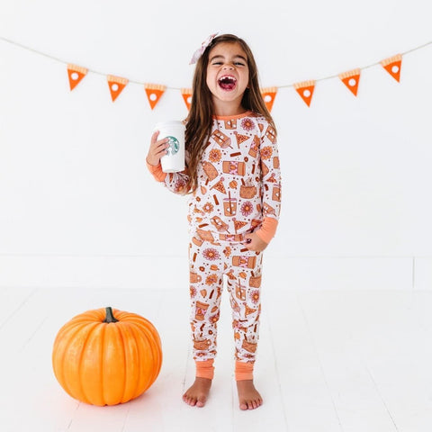 Pumpkin Spice Kids Bamboo Pajamas - Kiki + Lulu