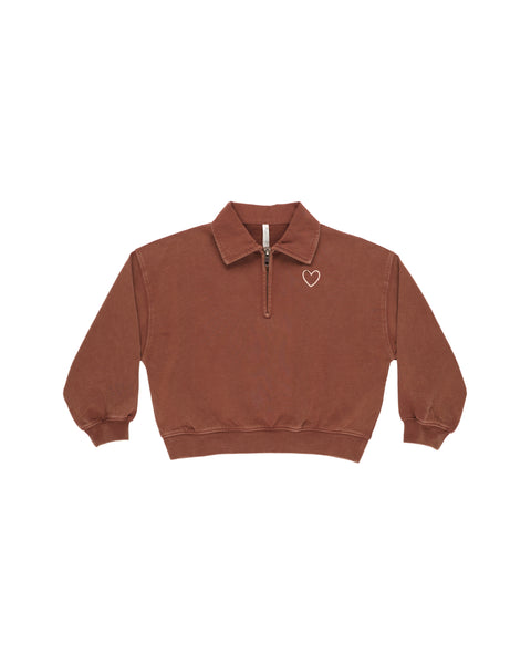 Quarter Zip Pullover | Brick - Rylee + Cru