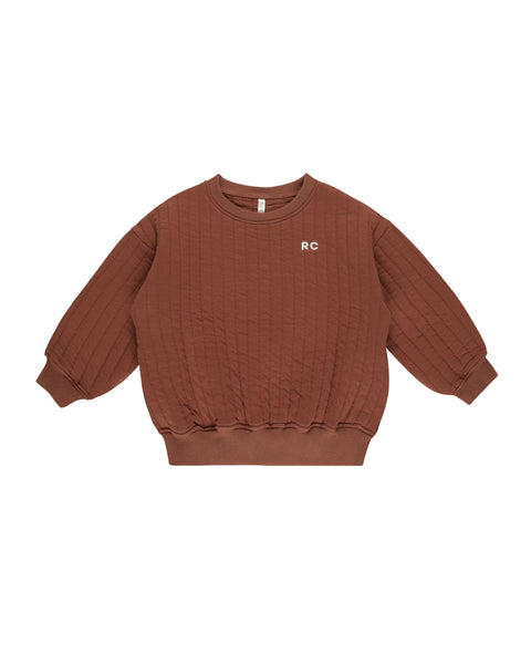 Quilted Sweatshirt | Brick - Rylee + Cru