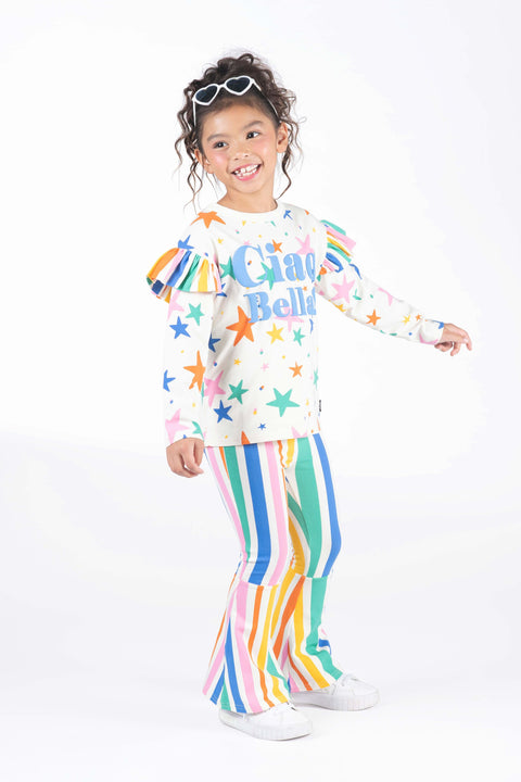 Rainbow Stripes High Waisted Flared Pants - Rock Your Baby