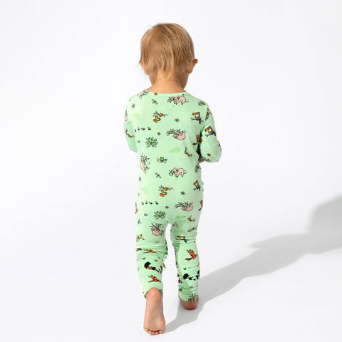 Rainforest Convertible Footie Bamboo Pajama - Bellabu Bear