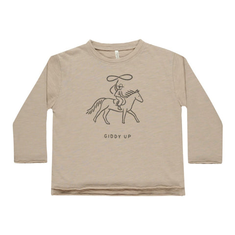 Raw Edge Long Sleeve Tee | Giddy Up - Rylee + Cru