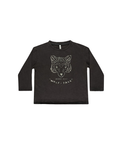 Raw Edge Long Sleeve Tee | Wolf Pack - Rylee + Cru