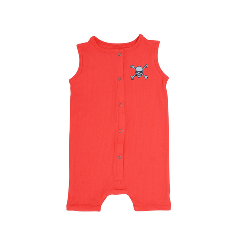 Red Ribbed Bamboo Tank Romper - Sweet Bamboo