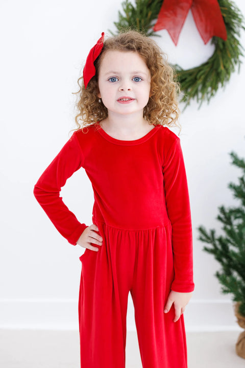 Red Velvet Leggy Jumpsuit - Birdie Bean