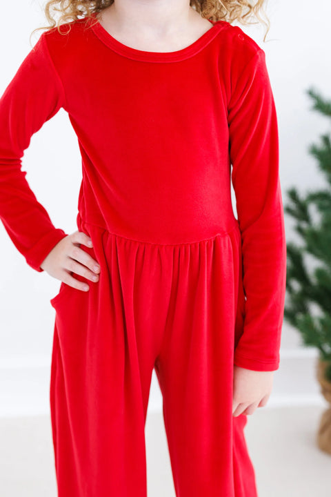 Red Velvet Leggy Jumpsuit - Birdie Bean