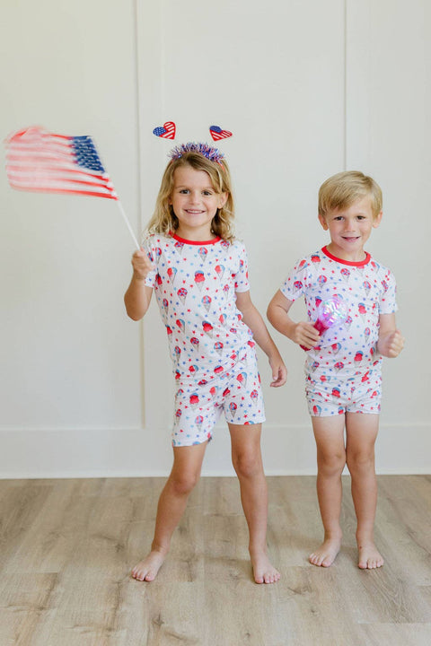 Red, White & Blue Snowcones Two Piece Pajama - Sweet Bay Clothing