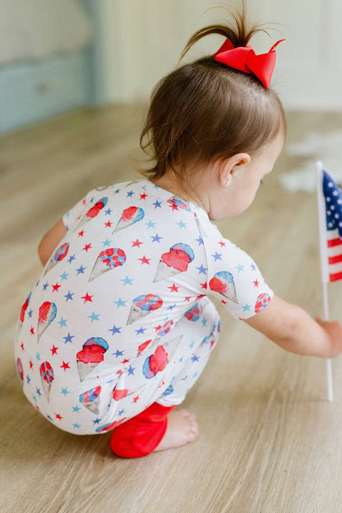 Red, White & Blue Snowcones Zipper Pajama - Sweet Bay Clothing