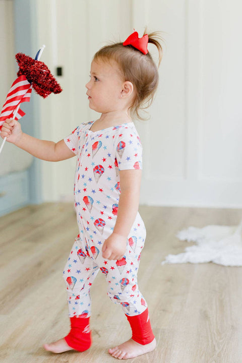 Red, White & Blue Snowcones Zipper Pajama - Sweet Bay Clothing