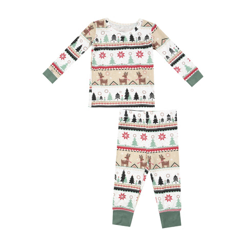 Reindeer Fair Isle Kids Loungewear Set - Angel Dear