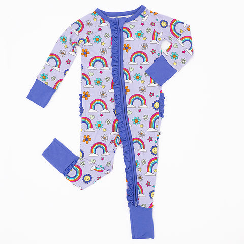 Retro Rainbow Baby Bamboo Pajamas - Kiki + Lulu