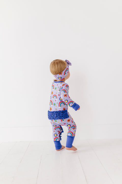 Retro Rainbow Baby Bamboo Pajamas - Kiki + Lulu