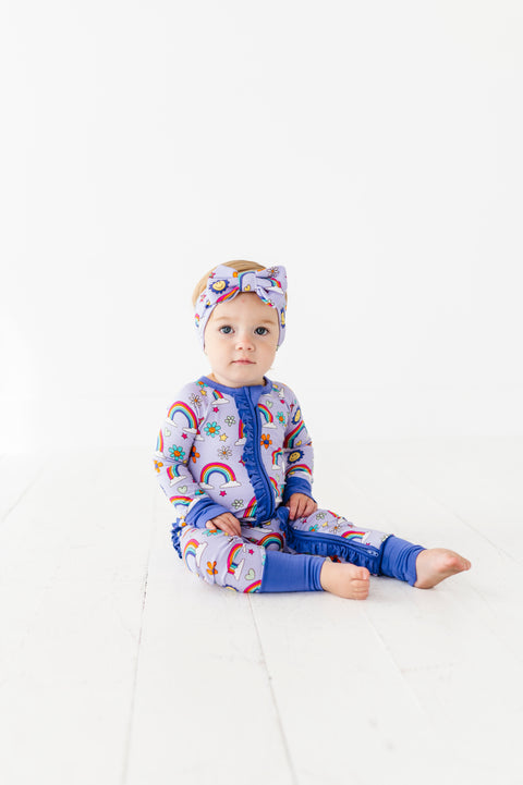 Retro Rainbow Baby Bamboo Pajamas - Kiki + Lulu