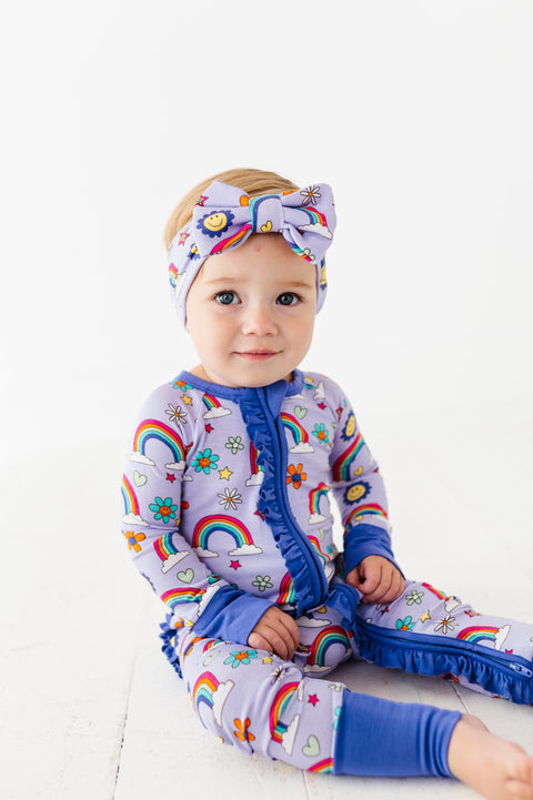 Retro Rainbow Baby Bamboo Pajamas - Kiki + Lulu