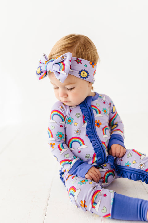 Retro Rainbow Baby Bamboo Pajamas - Kiki + Lulu