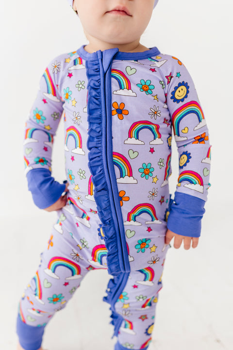 Retro Rainbow Baby Bamboo Pajamas - Kiki + Lulu