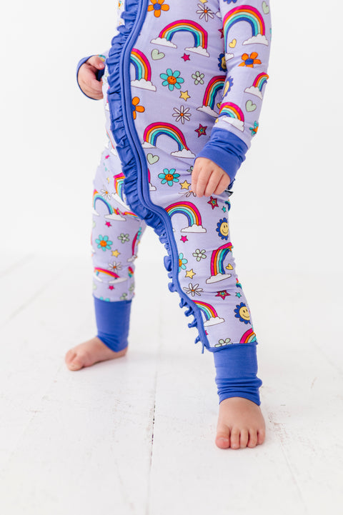 Retro Rainbow Baby Bamboo Pajamas - Kiki + Lulu