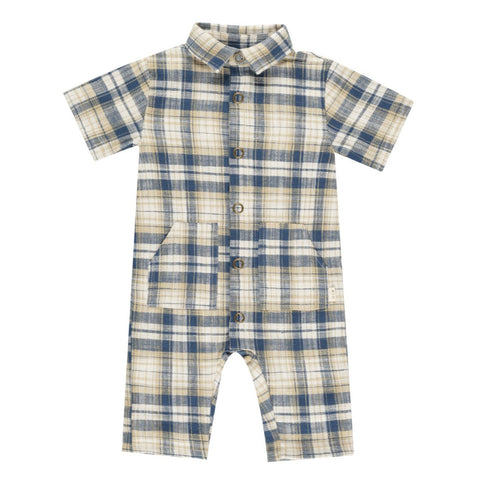 Rhett Jumpsuit | Indigo Plaid - Rylee + Cru