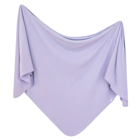 Ribbed Knit Swaddle Blanket - Periwinkle - Copper Pearl