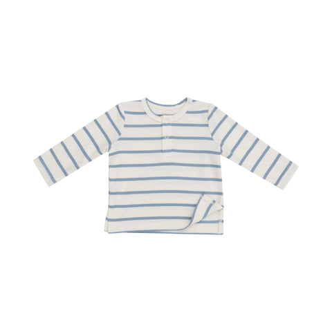 Ribbed Stripe Glacier Lake Henley Shirt - Angel Dear