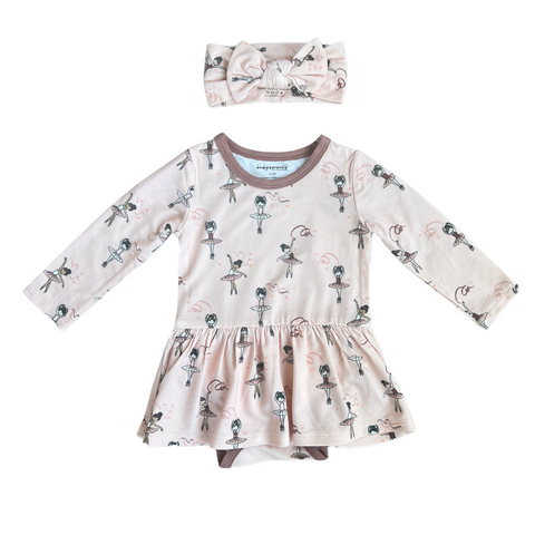 Ribbon Ballerina Ruffle Bodysuit Dress Set - Babysprouts