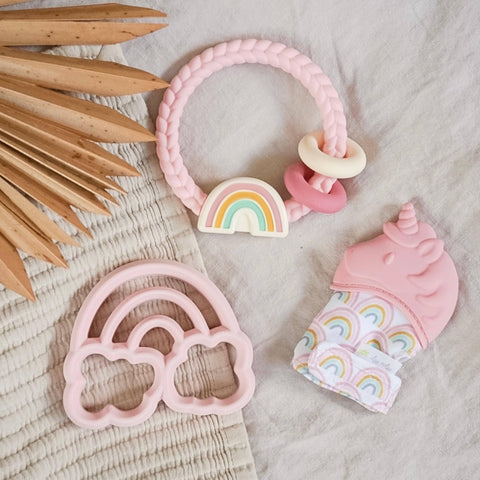 Ritzy Rattle™ Silicone Teether Rattle: Rainbow - Itzy Ritzy