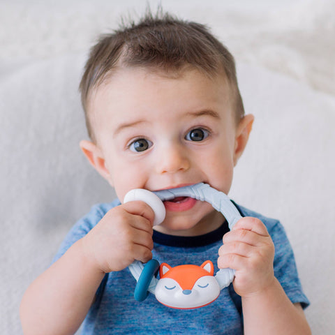 Ritzy Rattle™ Silicone Teether Rattles: Fox - Itzy Ritzy