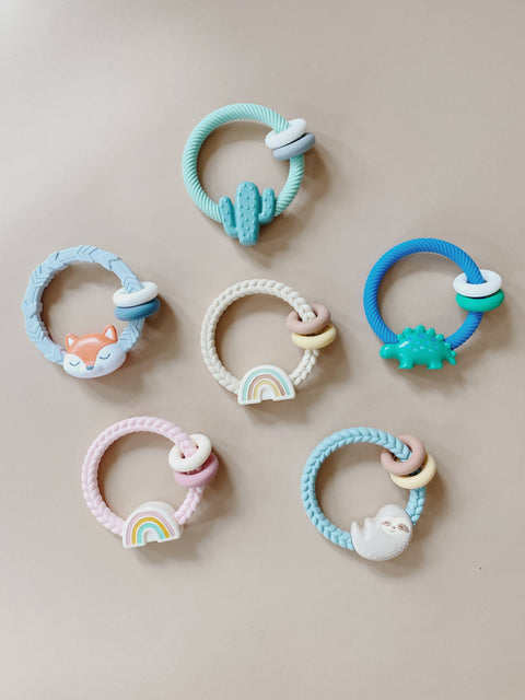 Ritzy Rattle™ Silicone Teether Rattles: Fox - Itzy Ritzy