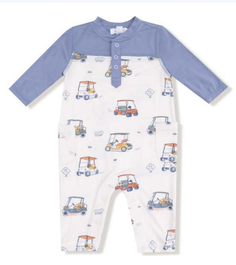 Long Sleeve Romper - Zooming Golf Cart