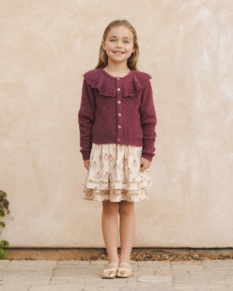 Ruffle Cardigan | Fig - Noralee