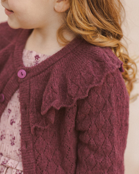 Ruffle Cardigan | Fig - Noralee