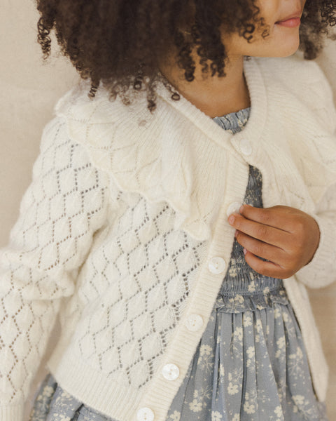 Ruffle Cardigan | Ivory - Noralee