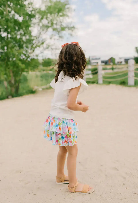 Ruffle Skort in Palm Tree - Ollie Jay