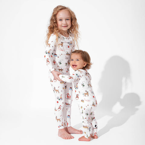 Santa's Workshop Kids Bamboo Pajamas - Bellabu Bear